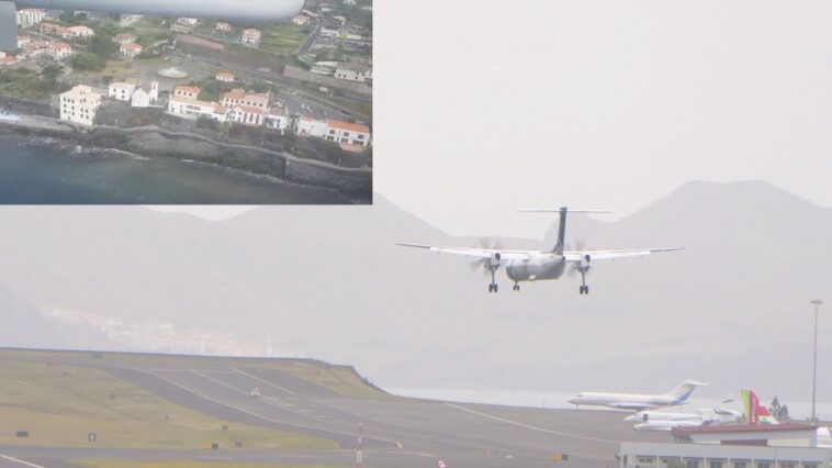 Dual Camera Landing SATA Dash 8-400 Madeira Airport