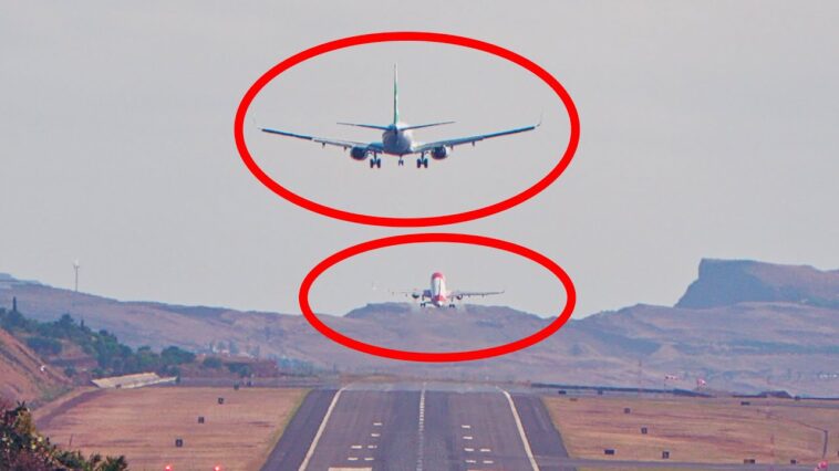AWESOME! Airbus Takeoff Just Seconds Before Boeing Landing at Madeira Airport