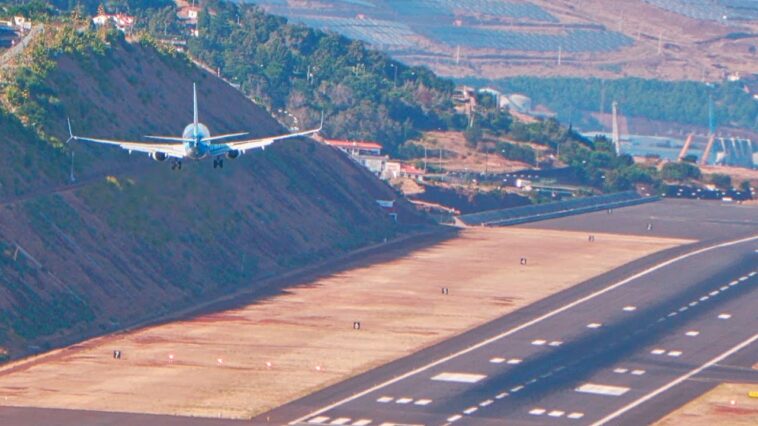 Afternoon CROSSWIND Landings and Takeoff at Madeira Airport