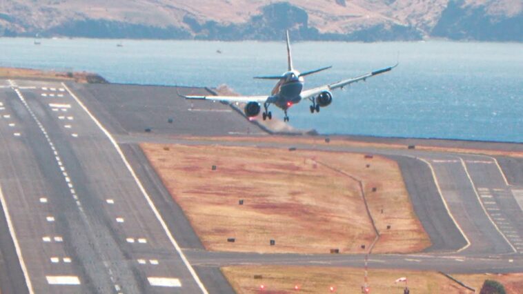 AWESOME Pilot SKILLS Landing TAP A321 NEO Retro Livery at Madeira Airport