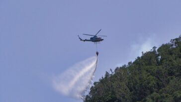 Firefighter Bell 412HP in action at Madeira Island